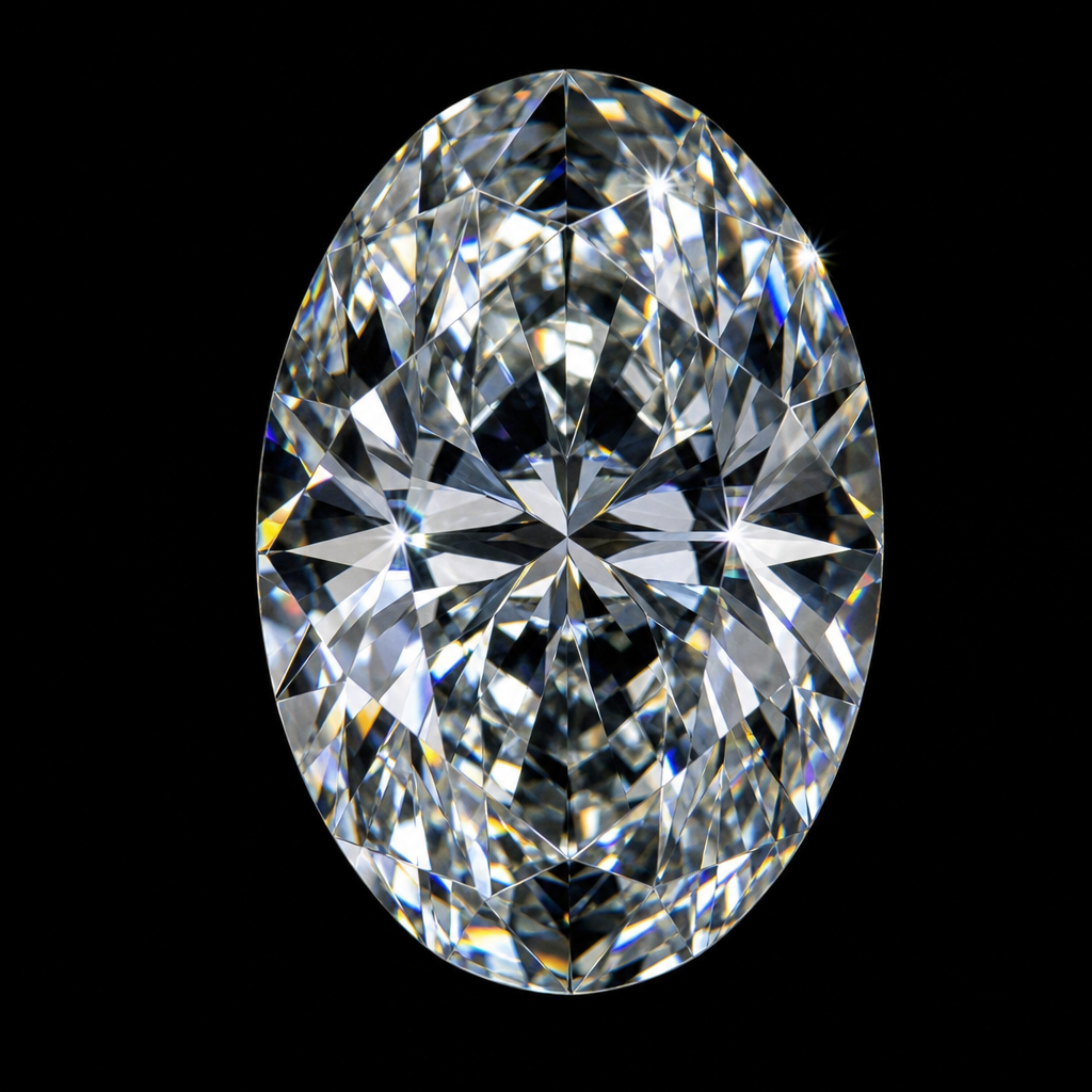 Oval cut crafted diamond
